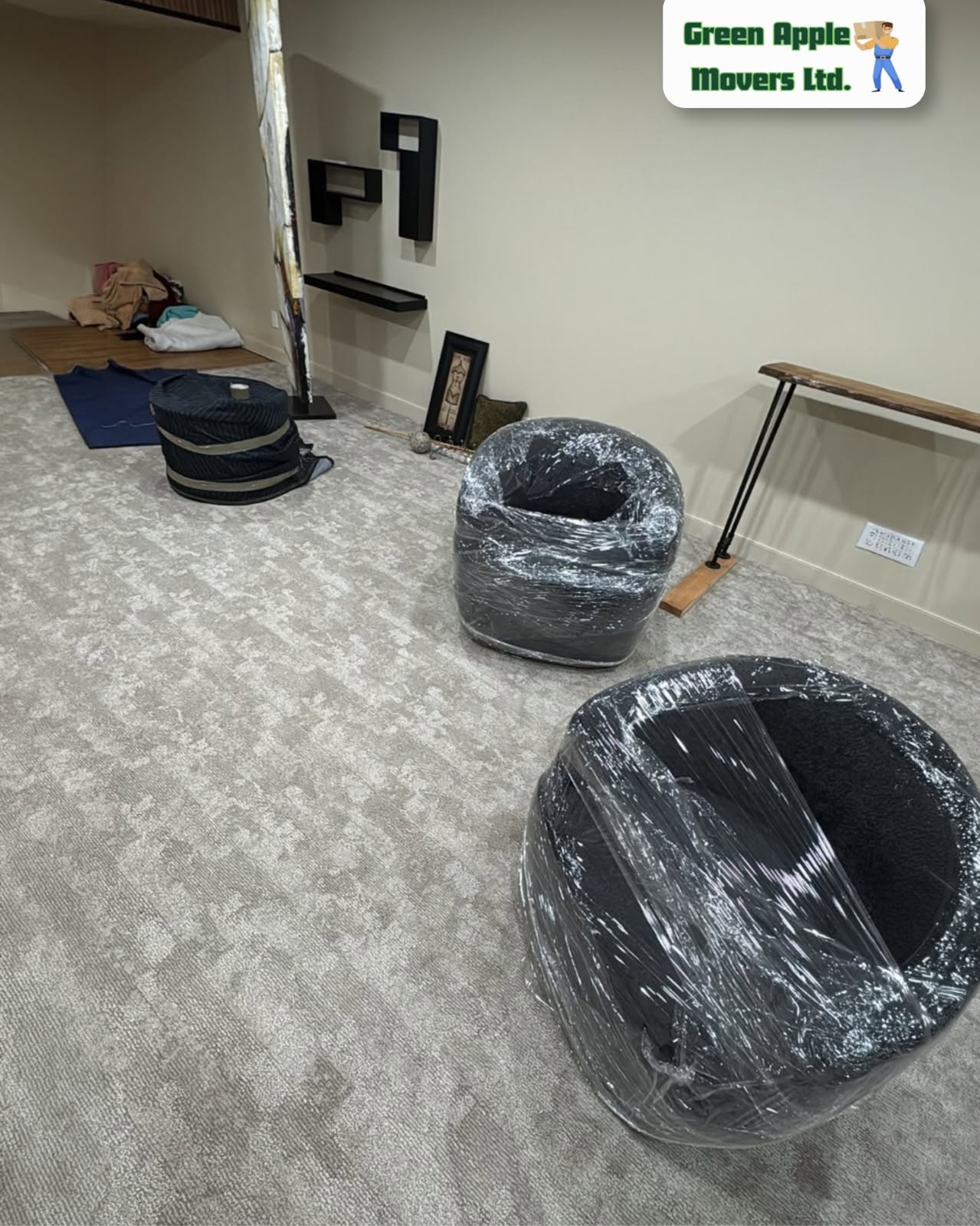 Furniture and belongings ready for relocation